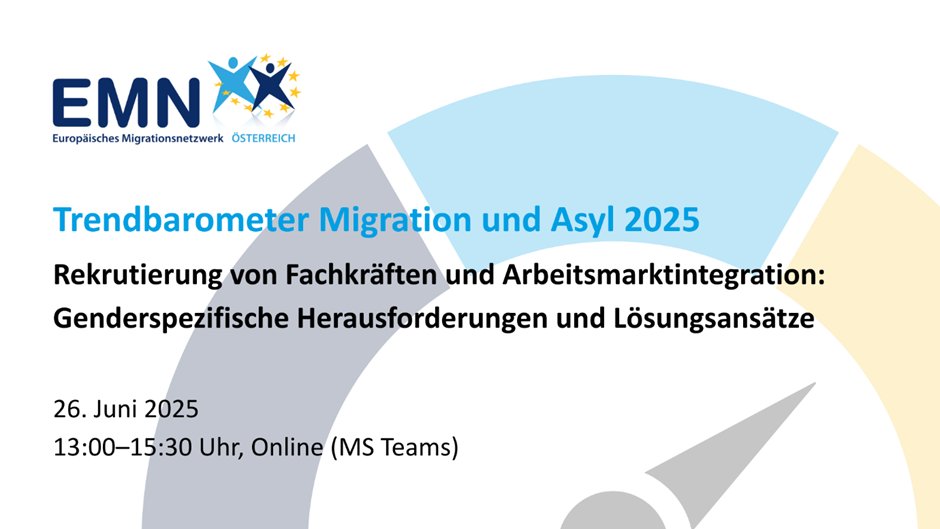 💼 Welche Herausforderungen und Chancen bestehen für Migrantinnen am österreichischen Arbeitsmarkt?

Das <a href="/EMNMigration/">EMNMigration</a> Österreich Online-Event am 26. Juni beleuchtet Fragen rund um Gender, Migration &amp; Arbeit.

📅 Infos &amp; Anmeldung 👉 emn.at/de/trendbarome…