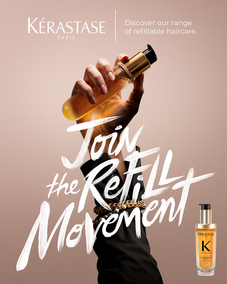 Today is #WorldRefillDay! Did you know, every time you refill Elixir Ultime oil 75mL, you are using a 95% plastic refill &amp; a 30% recycled glass bottle? Together we can make refilling the new cool in beauty! #JoinTheRefillMovement. Are you in?