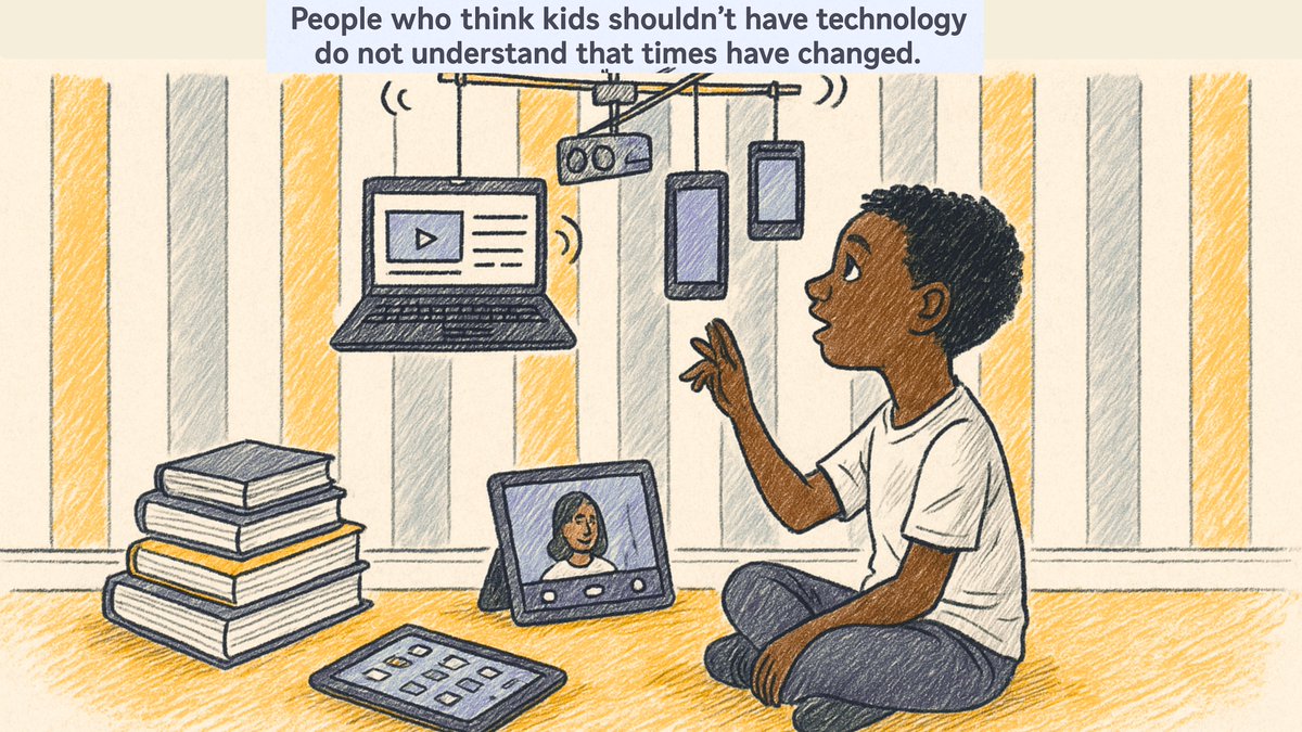 MRTCoachingcard's tweet photo. Kids shouldn’t have tech.
If you’ve ever said this, read on.

Because the world has changed and denying kids access to tech isn’t protecting them. It’s holding them back.
Let’s unpack why. https://t.co/NysYfUW579