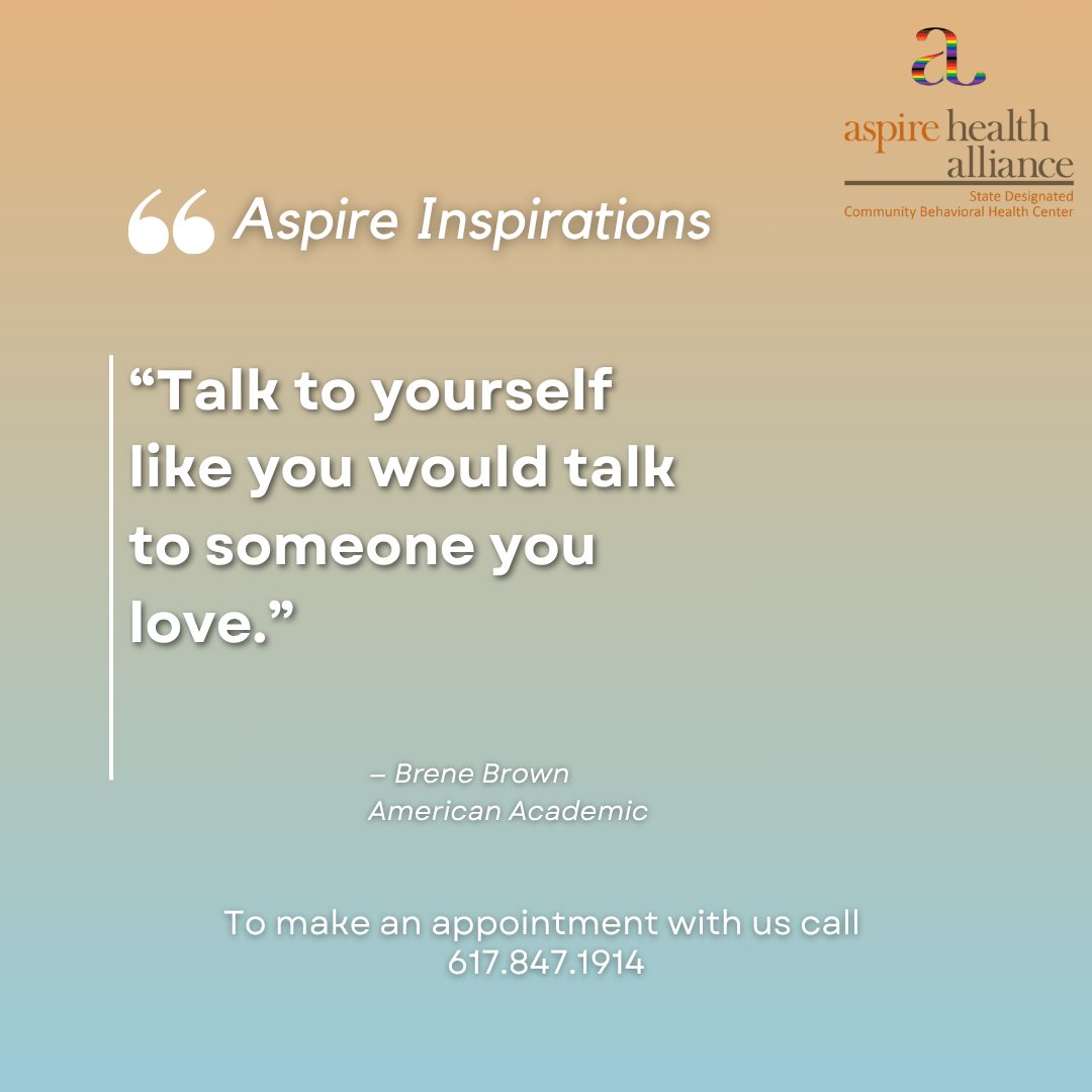 This weeks quote comes from Brene Brown, a powerful reminder that vulnerability, courage, and connection are all part of the path to healing. Take a moment to reflect with us. #aspireinspirations
