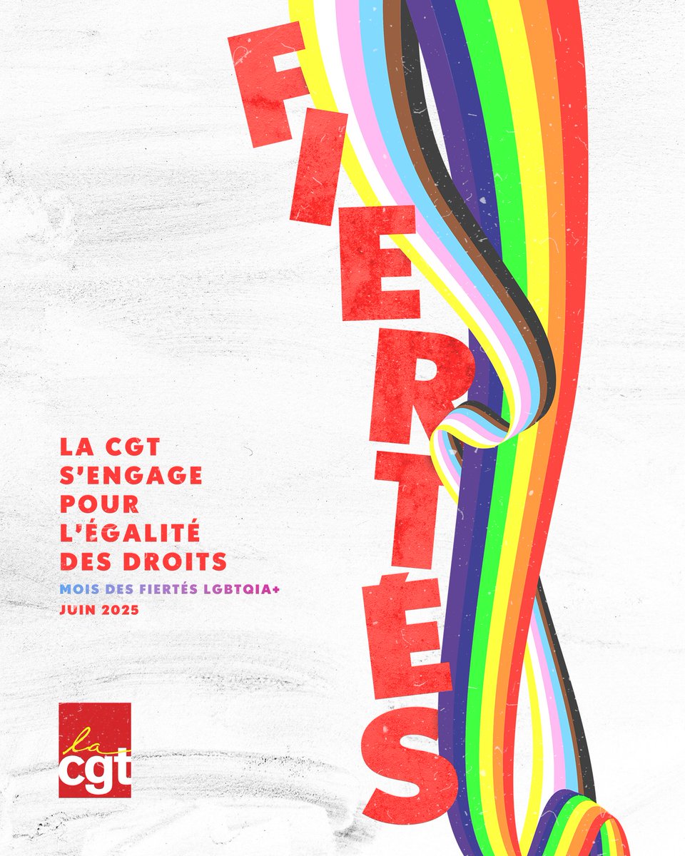 La #CGT apporte son soutien à la Marche des Fiertés 2025 organisée par l’Inter-LGBT et dénonce les attaques politiques dont elle fait l’objet, portant le mot d’ordre : « Queers de tous les pays, unissons-nous contre l’internationale réactionnaire » !
cgt.fr/comm-de-presse…