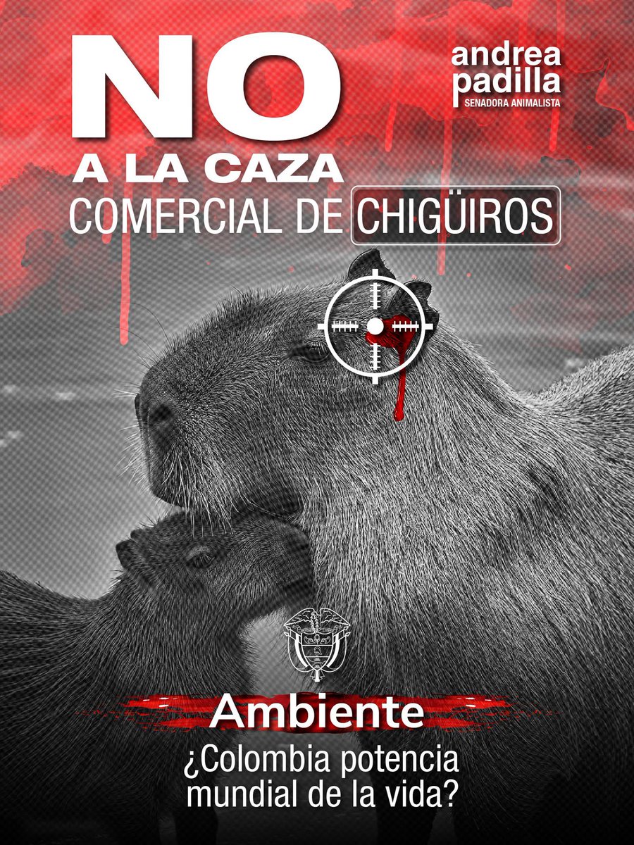 Presidente <a href="/petrogustavo/">Gustavo Petro</a> los discursos de paz, de protección de la vida y de exaltación de la biodiversidad deben ser coherentes con las acciones. No permita que <a href="/MinAmbienteCo/">MinAmbiente Colombia</a> <a href="/LenAmazonas/">Lena Estrada Añokazi</a> habilite la caza comercial de chigüiros. No más balas, no más matanzas. <a href="/PGN_COL/">Procuraduría General de la Nación</a> <a href="/DapreCol/">DAPRE</a>