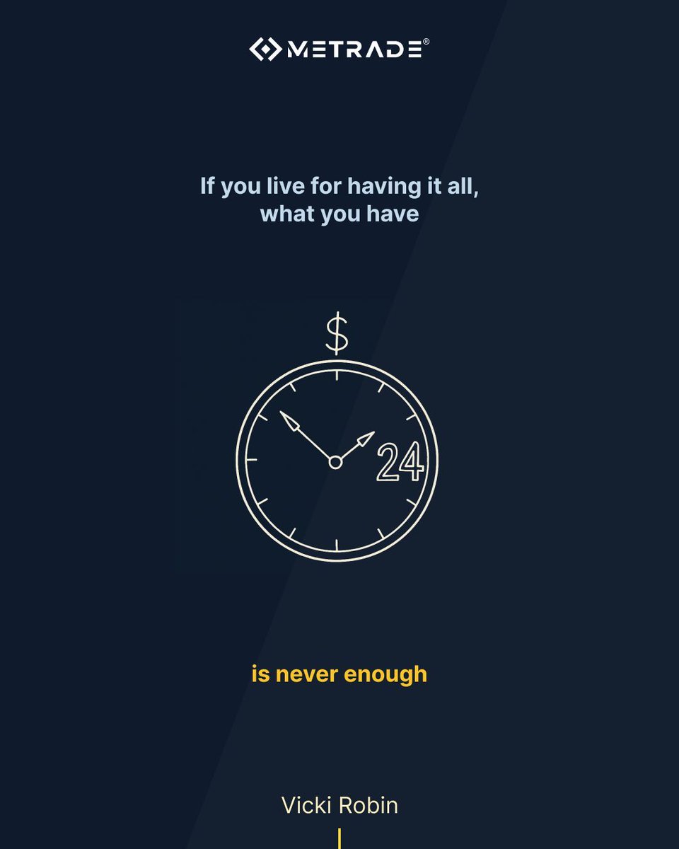 metradeapp's tweet photo. "If you live for having it all, what you have is never enough" - Vicki Robin

Gratitude > Greed. Wealth is more than numbers.

#MinimalInvestor #WealthWisdom #CryptoWithPurpose #MotivationalMondays #METRADE https://t.co/ALYAbCNUrc