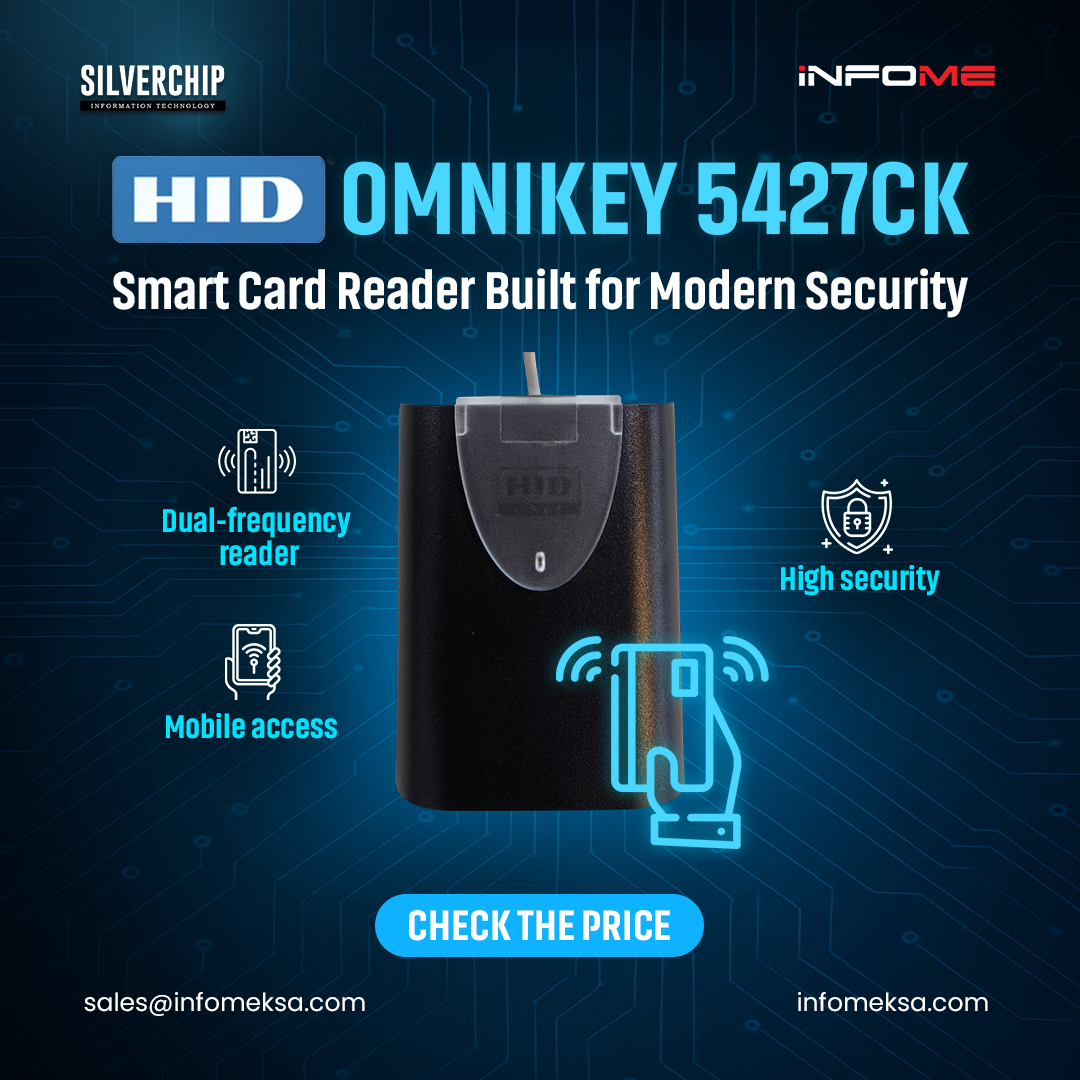 infome_ksa's tweet image. HID OMNIKEY 5427CK – Smart Card Reader for Modern Security 🔐

CHECK THE PRICE NOW : infomeuae.com/products/categ…

📞 +966 11 516 0054 | 📩 sales@infomeksa.com
#HIDOmnikeyKSA #AccessControlKSA #SmartCardReader #InfomeKSA #SecureWorkspaces #ITSecurityKSA #BiometricSolutionsKSA