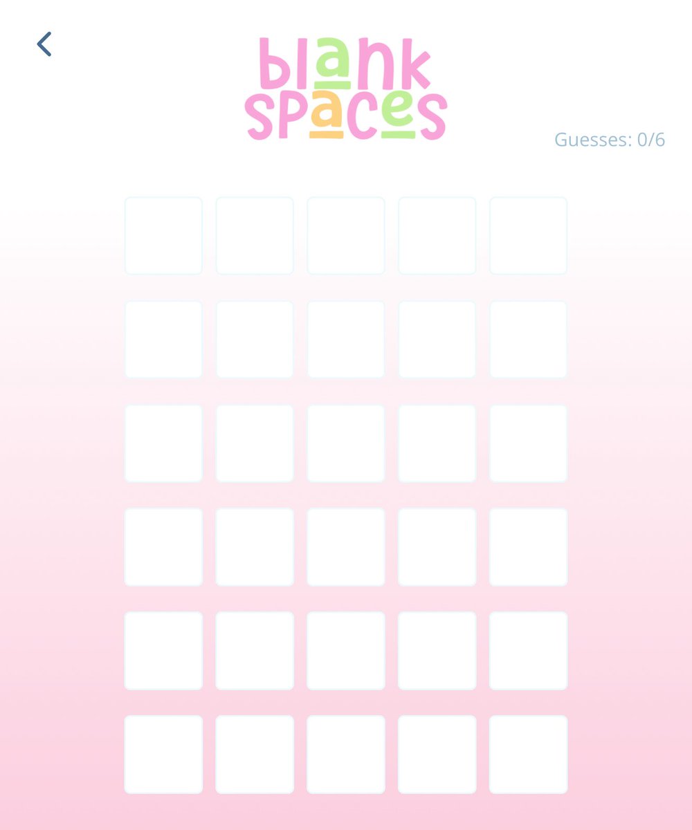 Sharing a blank Blank Spaces today because every now &amp; then we feel badly that this little game gets no cute preview on the timeline 🙂‍↔️🩷💚💛

Enjoy today’s games! Up now 🫶