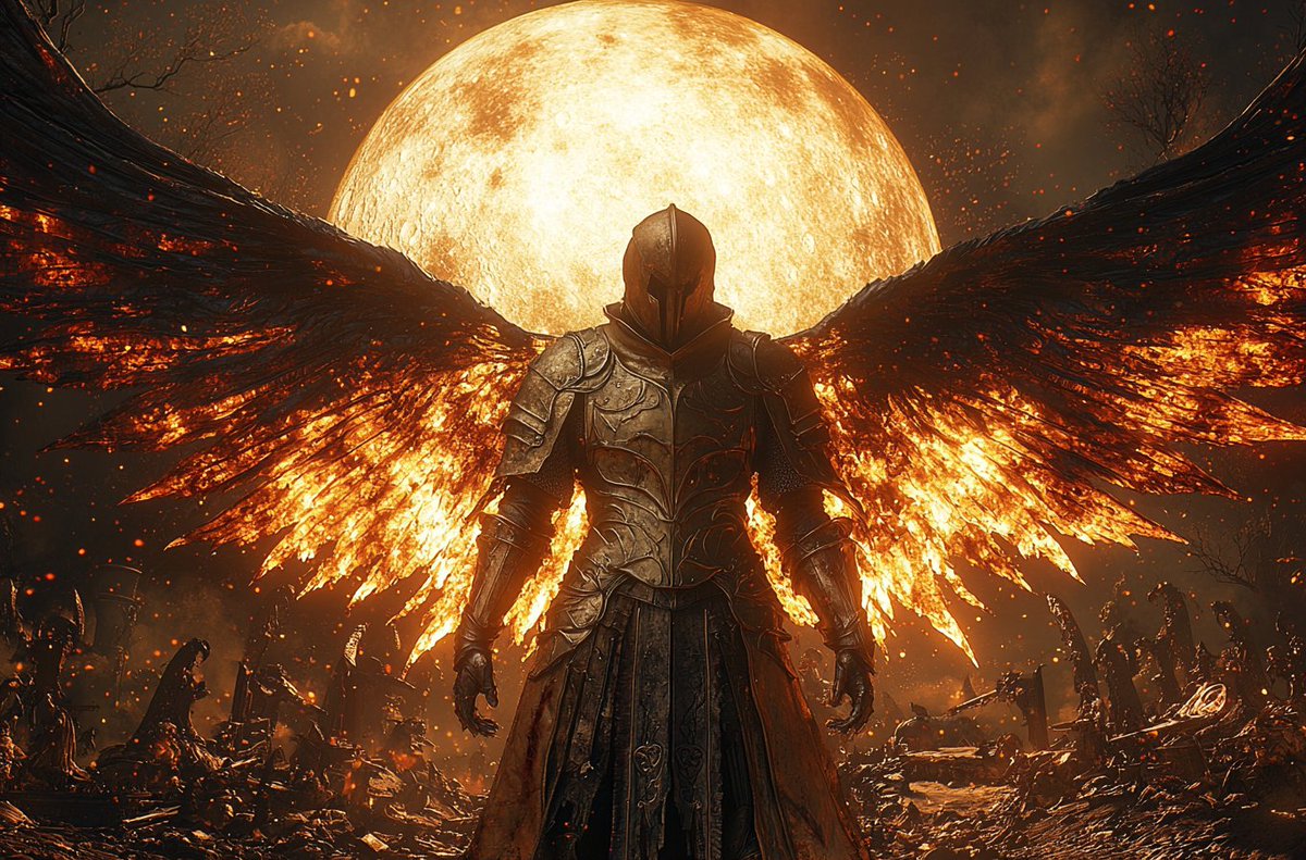 Synth_Cyborg's tweet photo. He was once heaven’s flame — now he burns for vengeance.
When angels fall, do they rise… or scorch the sky on their way down?
⬇️
#FallenLight #Ashborn #AIArt https://t.co/iTPDxwKq01