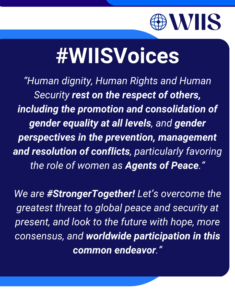 Women In International Security (@wiis_global) on Twitter photo Today we're proud to share a #WIISVoices message from <a href="/mariancaracuel/">Marian Caracuel Raya 🇪🇸</a>, leader of WIIS Spain (<a href="/SWIIS2011/">@WIIS-Spain</a>).
WIIS members can submit reflections on WPS in the Member Portal: wiisglobal.org/my-portal/
Not a member? Join now: wiisglobal.org/become-a-membe… Today we're proud to share a #WIISVoices message from <a href="/mariancaracuel/">Marian Caracuel Raya 🇪🇸</a>, leader of WIIS Spain (<a href="/SWIIS2011/">@WIIS-Spain</a>).
WIIS members can submit reflections on WPS in the Member Portal: wiisglobal.org/my-portal/
Not a member? Join now: wiisglobal.org/become-a-membe…