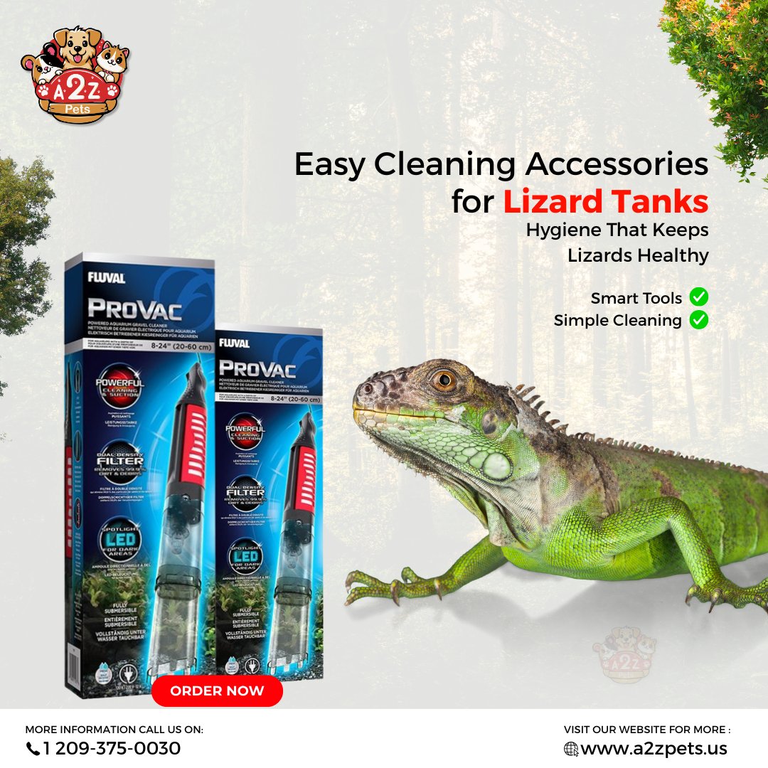 a2z_supplies's tweet photo. Keep your reptileβs world clean and stress-free!
Our easy-clean accessories for lizard tanks make hygiene simple, so your pet stays healthy and happy.
β¨ Smart tools
β¨ Quick maintenance
β¨ Happy habitat
Order now at A2Z Pets!
#A2ZPets #LizardCare #ReptileCleaning https://t.co/GgcXWJgBrC