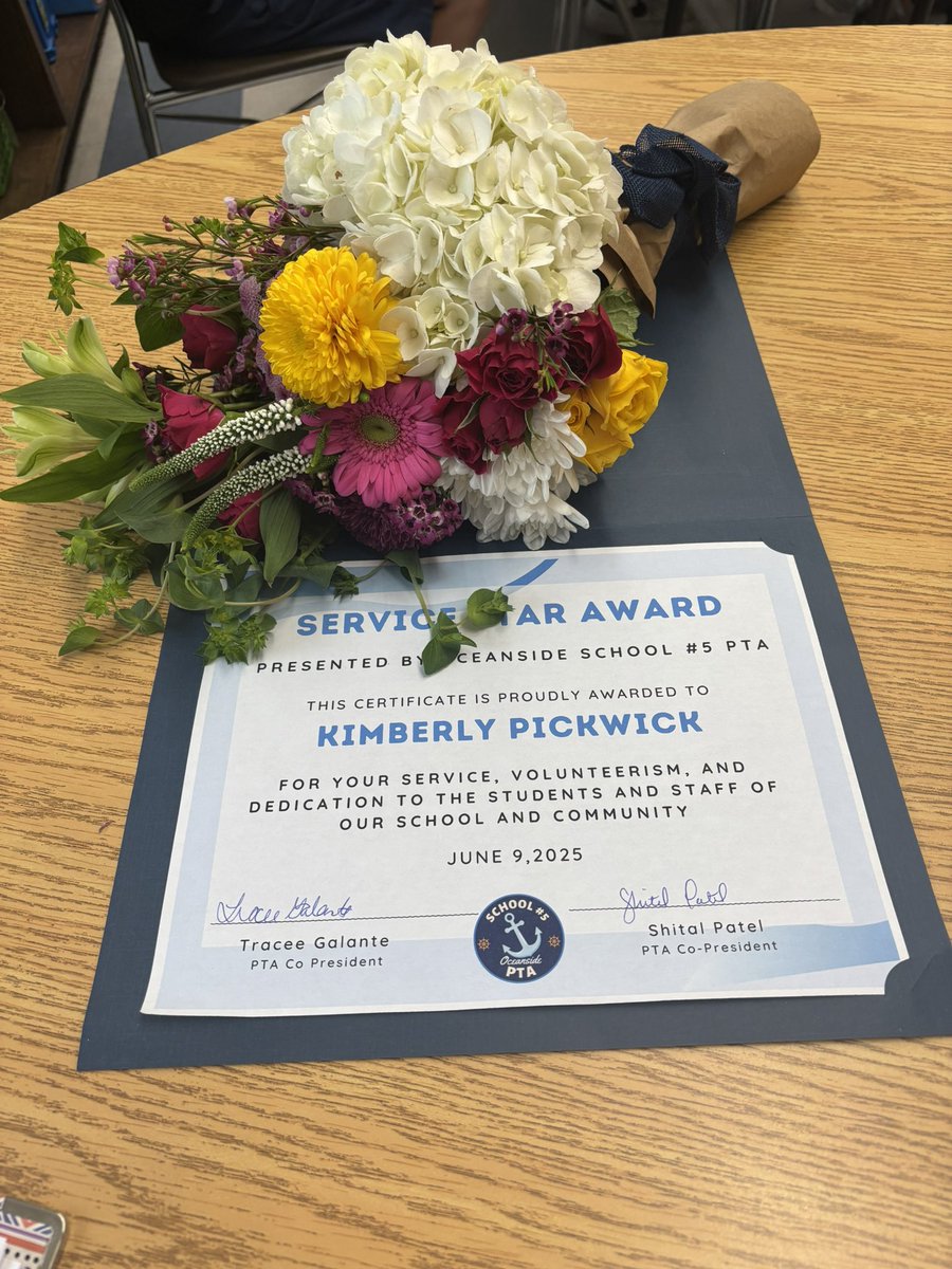 Mrs. Pickwick (@mrs_pickwick_) on Twitter photo Completely shocked and honored to receive this award! Going to miss School 5 next year but excited to join School 9E! <a href="/OSchool5/">Oceanside School #5</a> #HappyMonday Completely shocked and honored to receive this award! Going to miss School 5 next year but excited to join School 9E! <a href="/OSchool5/">Oceanside School #5</a> #HappyMonday