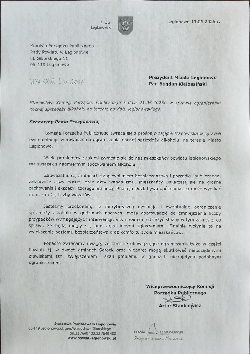 KonradWice's tweet photo. W kręgu naszego najwyższego zainteresowania jest bezpieczeństwo w Powiat Legionowski.
Od dłuższego czasu w przestrzeni publicznej poszczególnych gmin mówi się o wprowadzeniu ograniczenia w sprzedaży alkoholu.
Takie zakazy na pewnych zasadach zostały wprowadzone w dwóch gminach 1/ https://t.co/FS3T6Etz2c