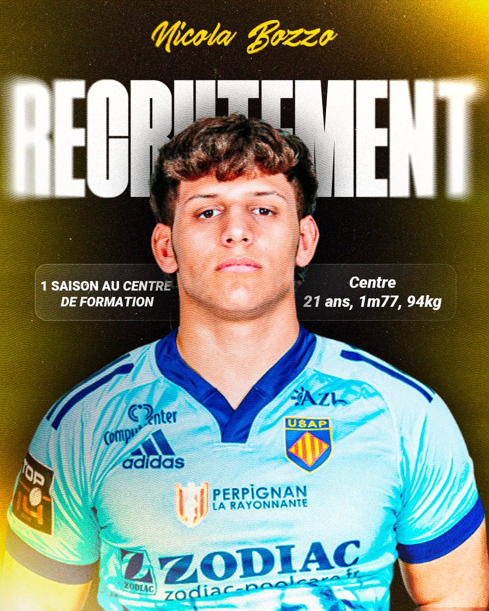 NOUVELLE SIGNATURE ✍🏻

Le SCA accueille 𝐍𝐢𝐜𝐨𝐥𝐚 𝐁𝐨𝐳𝐳𝐨, espoir de l’USAP et international U20 avec l’Italie, le 3/4 centre explosif rejoint notre centre de formation.

Bienvenue à Albi, Nicola ! 🖤💛