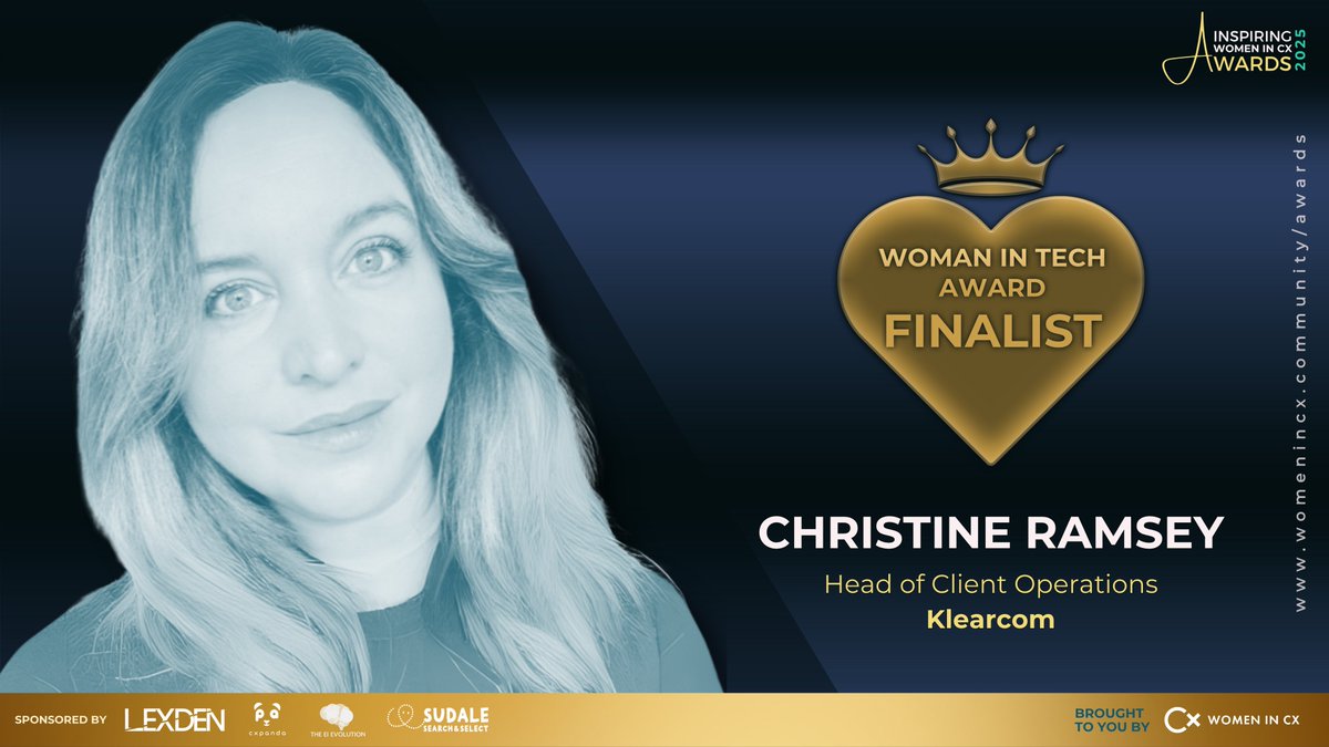 Klearcom (@klearcomtech) on Twitter photo Congrats to Christine Ramsey, our Head of Client Operations, on being named a Finalist in the Woman in Tech category at the Inspiring Women in CX Awards 2025! hubs.ly/Q03rQw-D0
Winners announced June 25th โ weโre cheering you on! โ๏ธ
Klearcom Congrats to Christine Ramsey, our Head of Client Operations, on being named a Finalist in the Woman in Tech category at the Inspiring Women in CX Awards 2025! hubs.ly/Q03rQw-D0
Winners announced June 25th โ weโre cheering you on! โ๏ธ
Klearcom