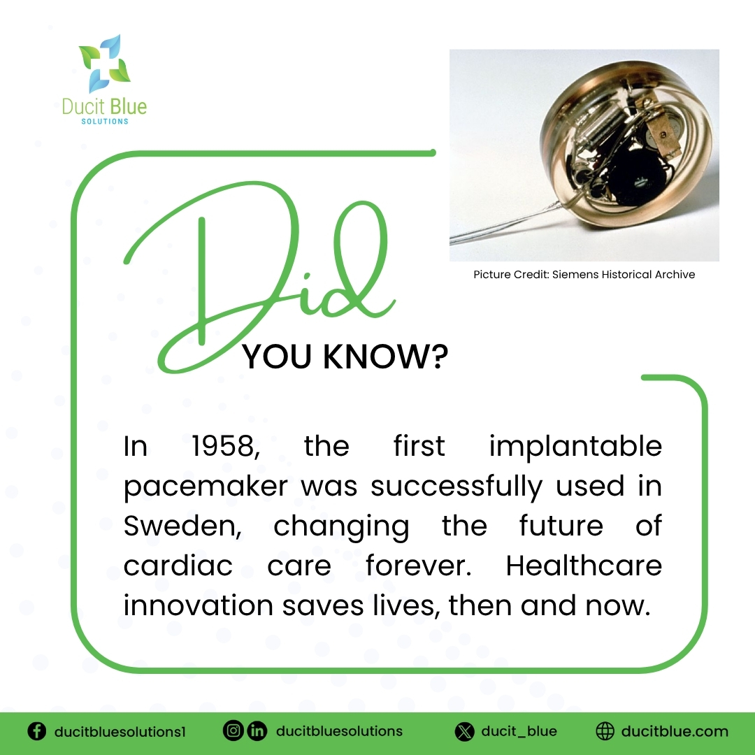 #DidYouKnow - In 1958, a life was transformed forever when Sweden successfully placed the first cardiac pacemaker.

Every stride forward in healthcare starts with a question: “What if we tried something new?”

#Innovation isn’t luck. It’s leadership, vision &amp; the courage to act.