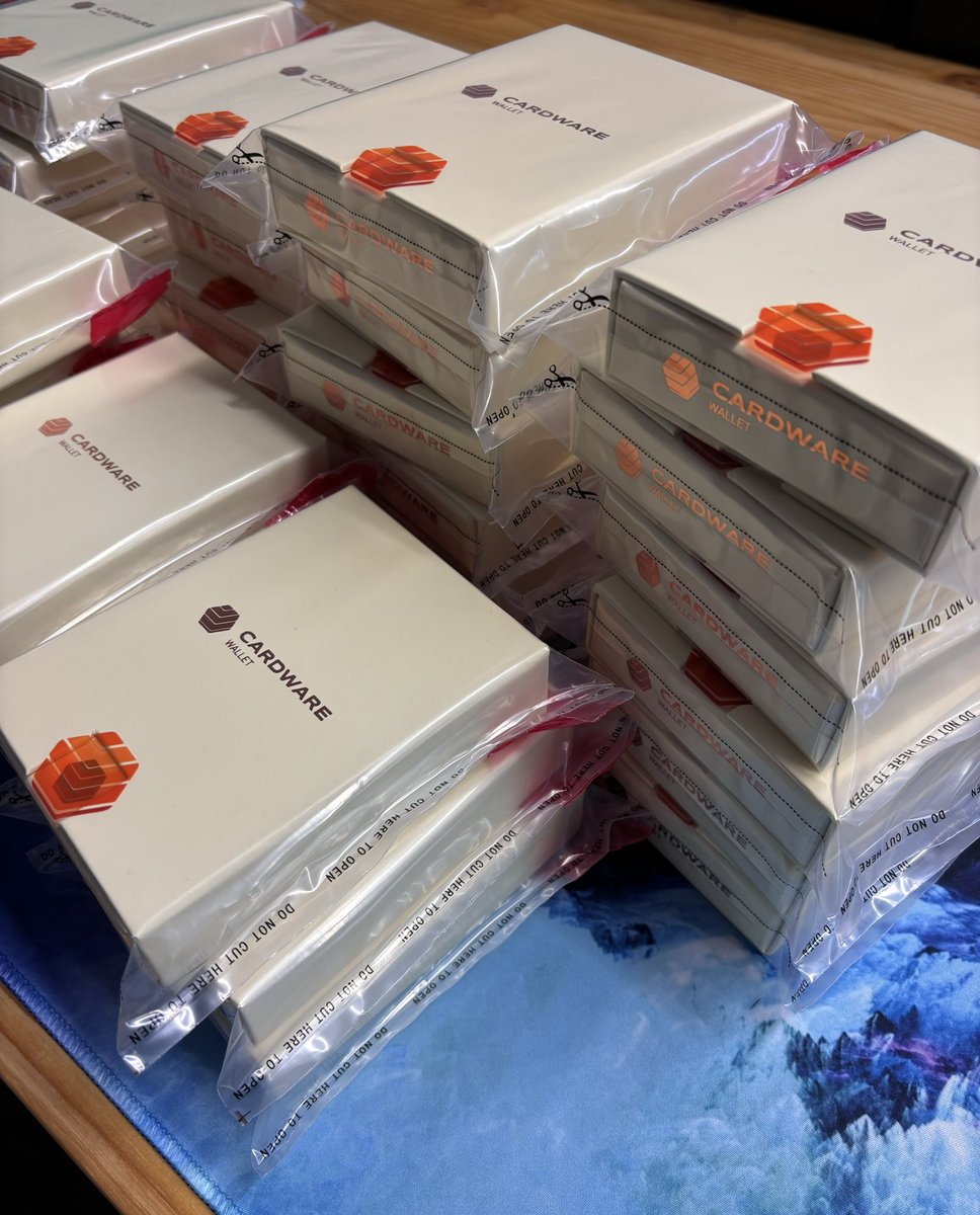 CardwareWallet's tweet photo. Sending off our first batch of EVM alpha devices this week!

We look forward to you guys getting the fastest DeFi Ready Hardware Wallet. https://t.co/L9HAYkvPmy
