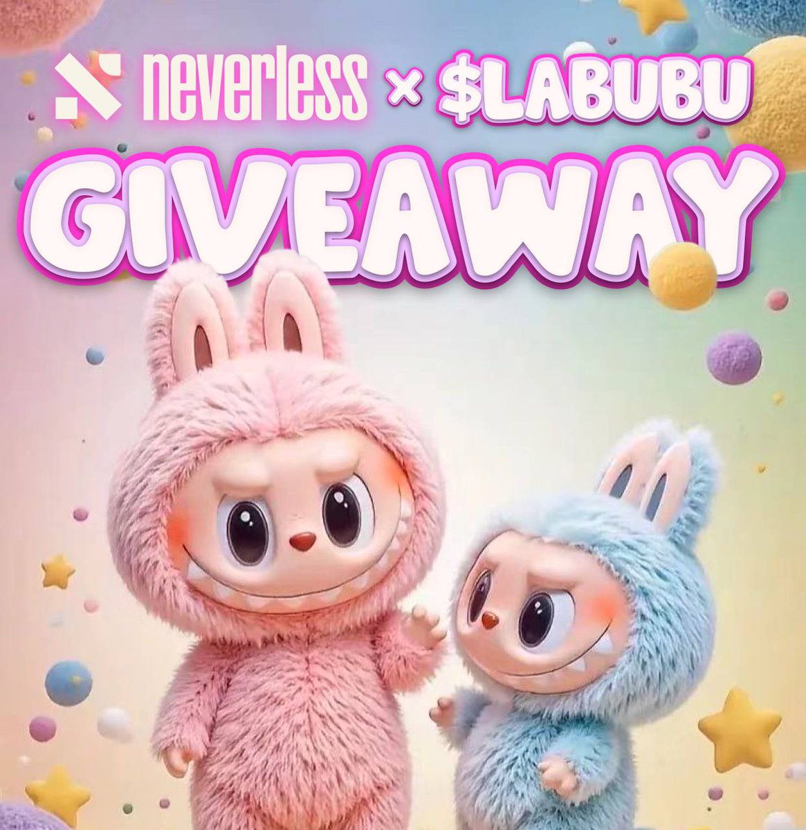 🎁 Neverless X LABUBU  🎁

                 GIVEAWAY

We’re giving away 1 #LABUBU "The Monsters Have a Seat DUODUO" Vinyl Plush to our fans!

To enter:

 1. Follow 
<a href="/neverlessapp/">Neverless</a>  &amp; <a href="/labubufans/">Labubu Fans</a> 
 2. Like and retweet this post
 3. Comment below why you are a true fan👇

The winner
