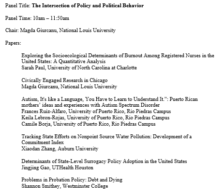 SPSAnews's tweet image. Coming up in the 10 o'clock hour we have panels on "The Intersection of Policy and Political Behavior" and "Borders and Migration." Stay up to date here: spsa.net/annual-meeting…