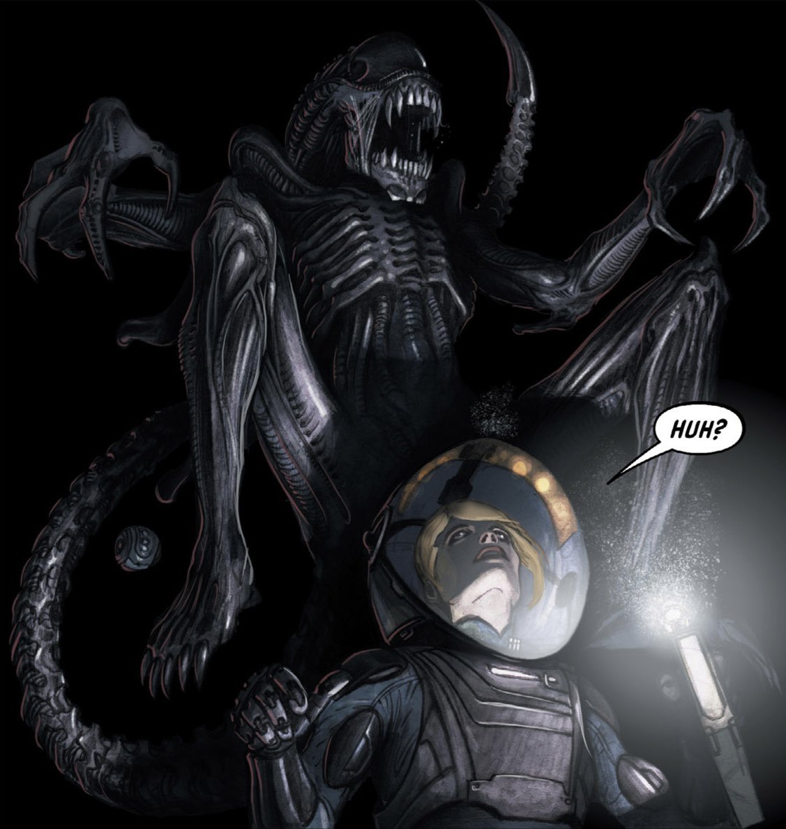 DerelictEntity's tweet photo. ⠀ 
⠀ 
The Xenomorph is stalking [ THE READER ] in the vents until it found an opening, waiting for the right moment … 

While [ THE READER ] was distracted — it drops from the vent &amp; attacks them! 
⠀ 
⠀ https://t.co/w1chR3iyuL