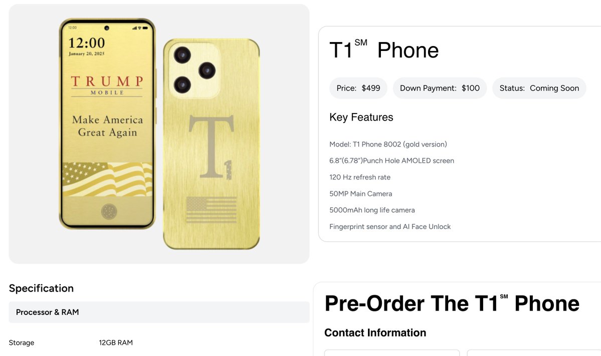 The T1 phone has a "5000mAh long life camera". 😂