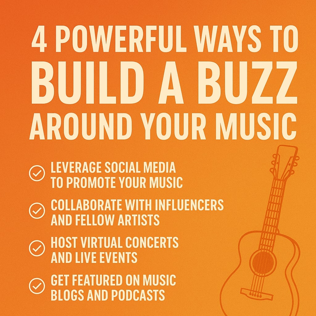 Here are 4 powerful ways to build a buzz around your music – from social media and collaborations to live events and getting featured on top music blogs. 🎶🔥
Read the full article 👉 artistrack.com/4-powerful-way…

#MusicPromotion #IndependentArtist #BuildYourBuzz #ArtistRack