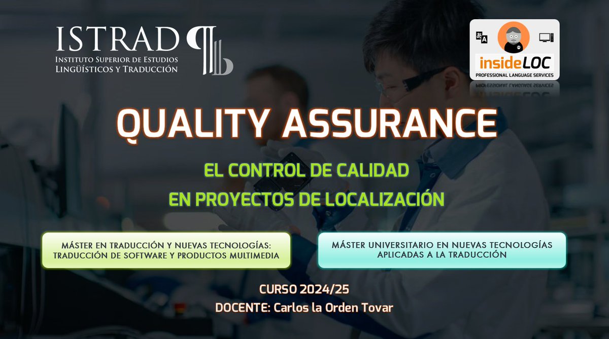 insideloc's tweet image. Otro año más rematando un curso académico de lo más intenso y entretenido con las clases de #QA para las compañeras de @_Istrad, con quien da gusto llevar trabajando ya unos cuantos años.
#ControlCalidad