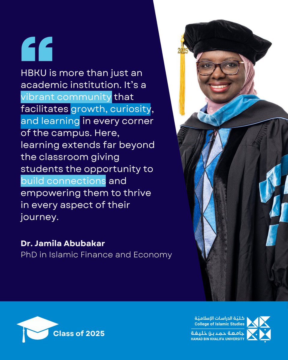 College of Islamic Studies (CIS) at HBKU (@hbku_cis) on Twitter photo Dr. Jamila Abubakar
PhD in Islamic Finance and Economy
#Classof2025 #HBKU_CIS
<a href="/HBKU/">جامعة حمد بن خليفة</a>
<a href="/qf_alumni/">QF Alumni Program</a>
<a href="/Students_Qatar/">Campus & Student Life in Qatar</a> Dr. Jamila Abubakar
PhD in Islamic Finance and Economy
#Classof2025 #HBKU_CIS
<a href="/HBKU/">جامعة حمد بن خليفة</a>
<a href="/qf_alumni/">QF Alumni Program</a>
<a href="/Students_Qatar/">Campus & Student Life in Qatar</a>