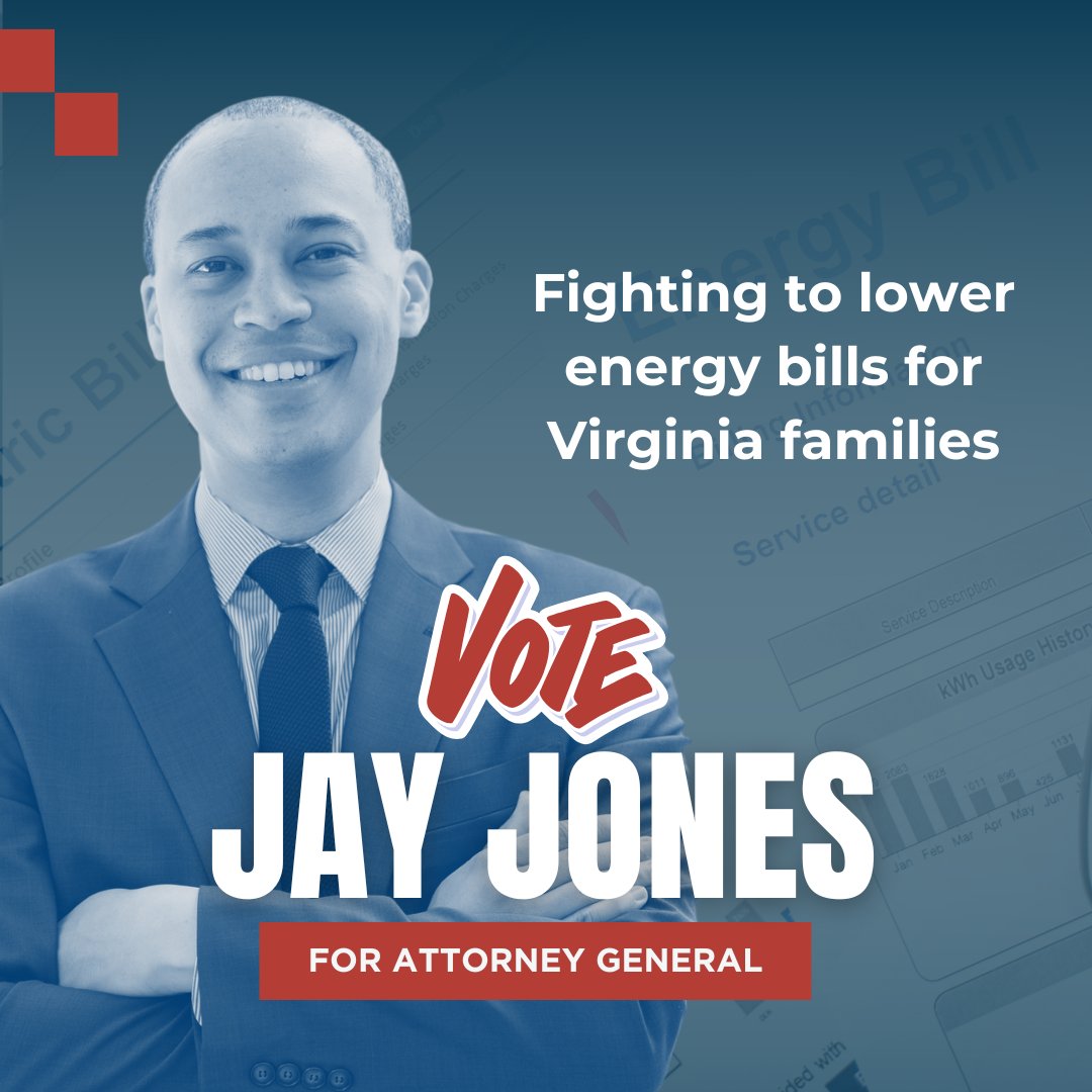 clean_virginia's tweet photo. Jay Jones carried the bill to ensure families pay fair rates for electricity. He refuses money from Dominion and other utility monopolies because Virginia’s top legal defender is supposed to protect people, not corporate profits. 

Vote @jonesjay TOMORROW, Tuesday, June 17th. Polls open from 6AM to 7PM.

Make a plan to cast your ballot at https://t.co/1zHi6MUjBQ