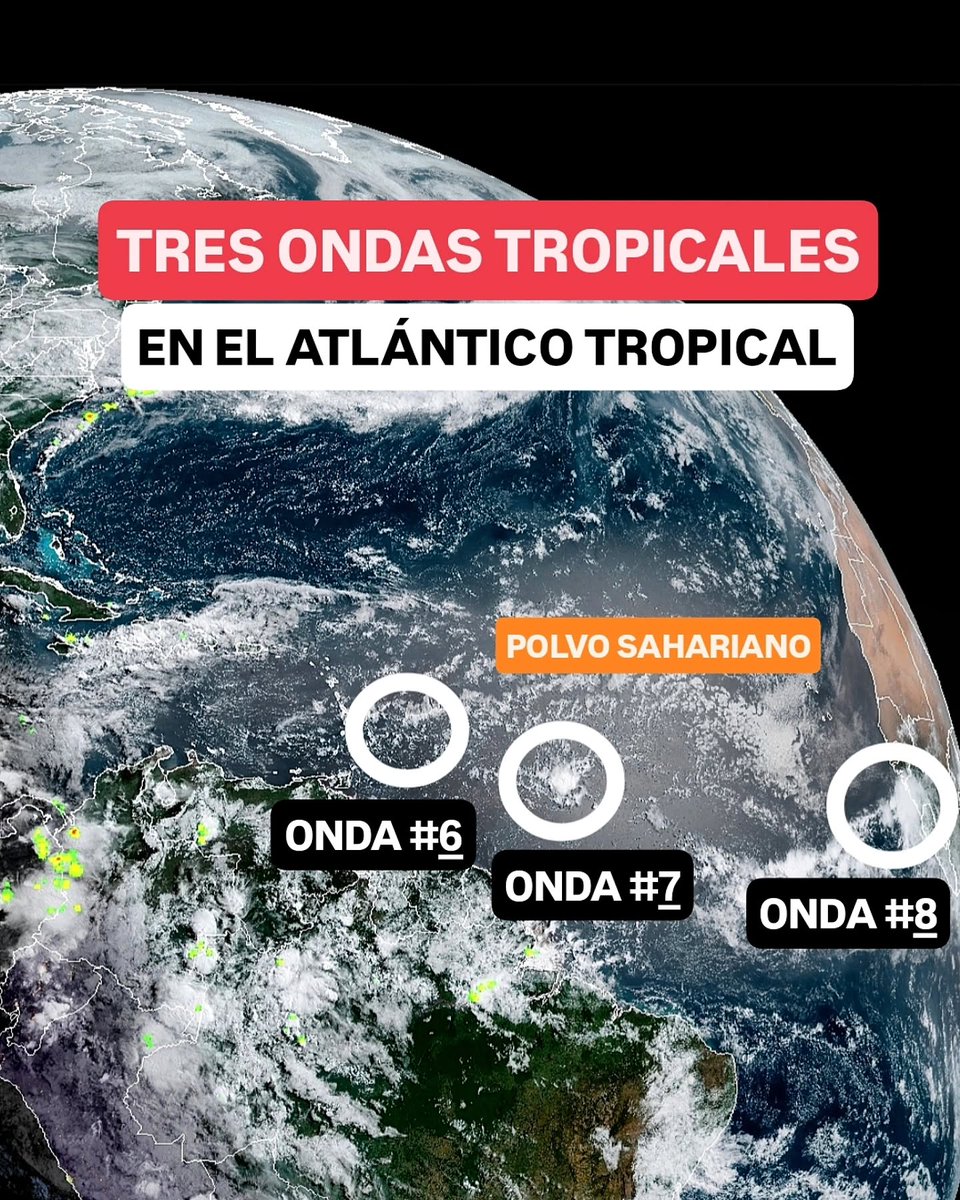 JeanSuriel's tweet photo. 🔴🔴TOMEN NOTA | Una vaguada y la onda tropical número 6 mantendrán el panorama meteorológico lluvioso en gran parte de República Dominicana hoy y mañana: junto a las precipitaciones, podrían desarrollarse algunas descargas eléctricas y no se descartan ráfagas de viento en ocasiones.

Sigue ⬇️