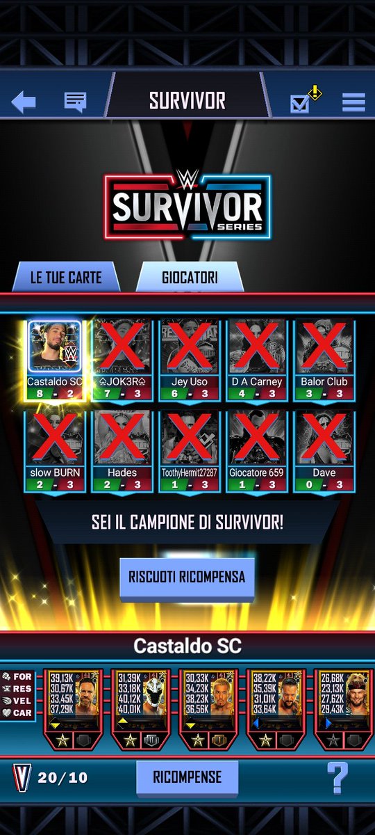 ACastaldo11's tweet photo. Return with the W in Survivor 👀

#WWESuperCard https://t.co/EybDk9PuJc