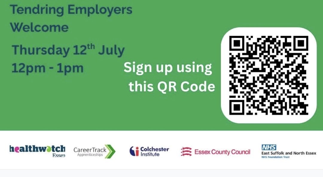traceywhale's tweet image. Opportunity for support to employers in the #Tendring area with #Apprenticeships and #funding.
Or contact phap@esneft.nhs.uk for more information.