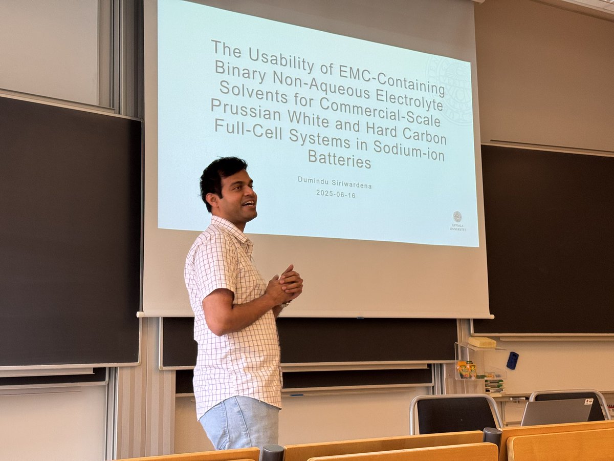 Ångström Advanced Battery Centre (@angstromabc) on Twitter photo In this week’s Ångström Battery Monday seminar, Dumindu Siriwardena discusses the Usability of EMC-Containing Binary Non-Aqueous Electrolyte Solvents for Commercial-Scale Prussian White and Hard Carbon Full-Cell Systems in Sodium-ion Batteries. In this week’s Ångström Battery Monday seminar, Dumindu Siriwardena discusses the Usability of EMC-Containing Binary Non-Aqueous Electrolyte Solvents for Commercial-Scale Prussian White and Hard Carbon Full-Cell Systems in Sodium-ion Batteries.