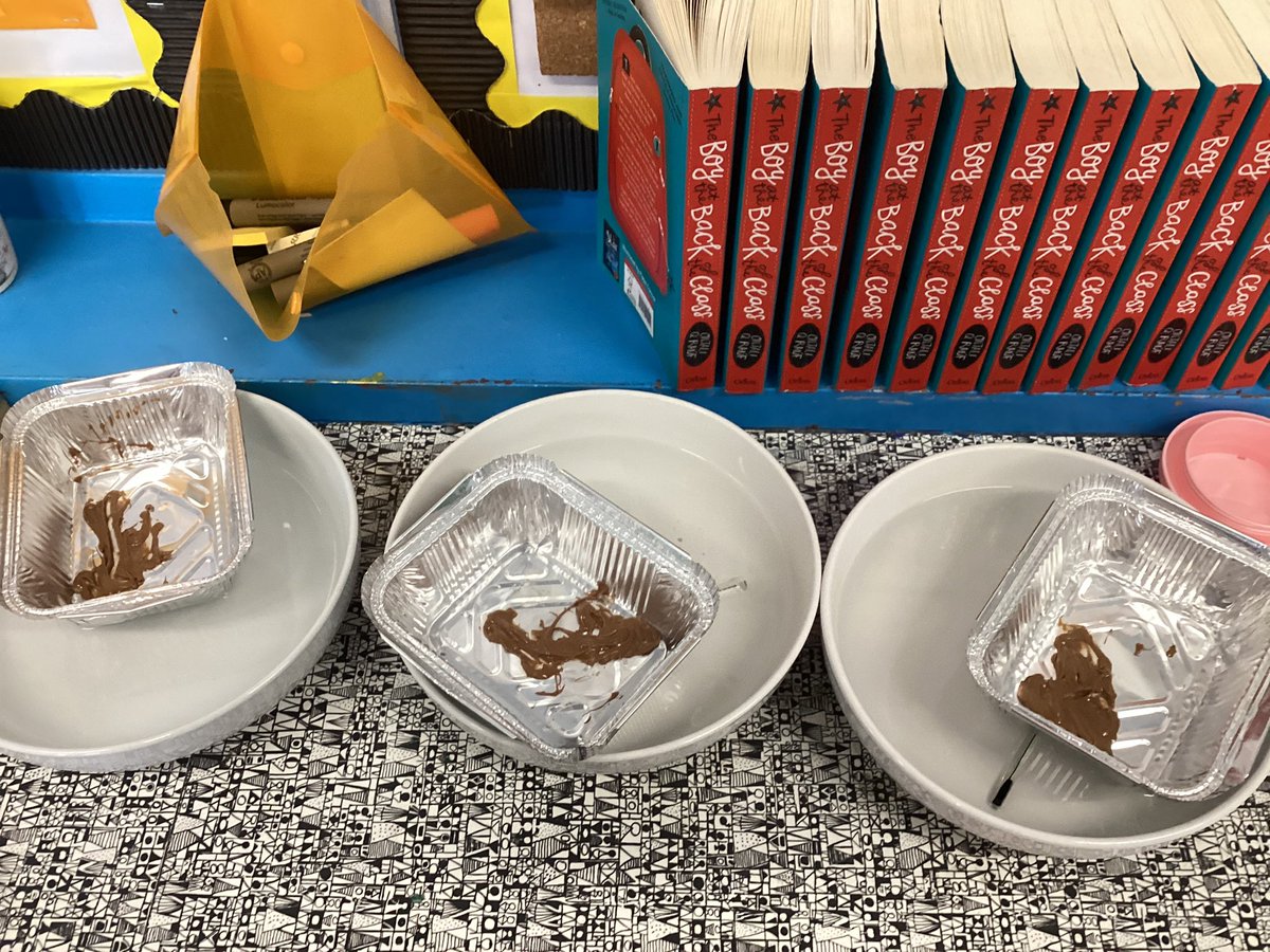 Rabbits have been investigating the melting point of chocolate  using different temperatures of water