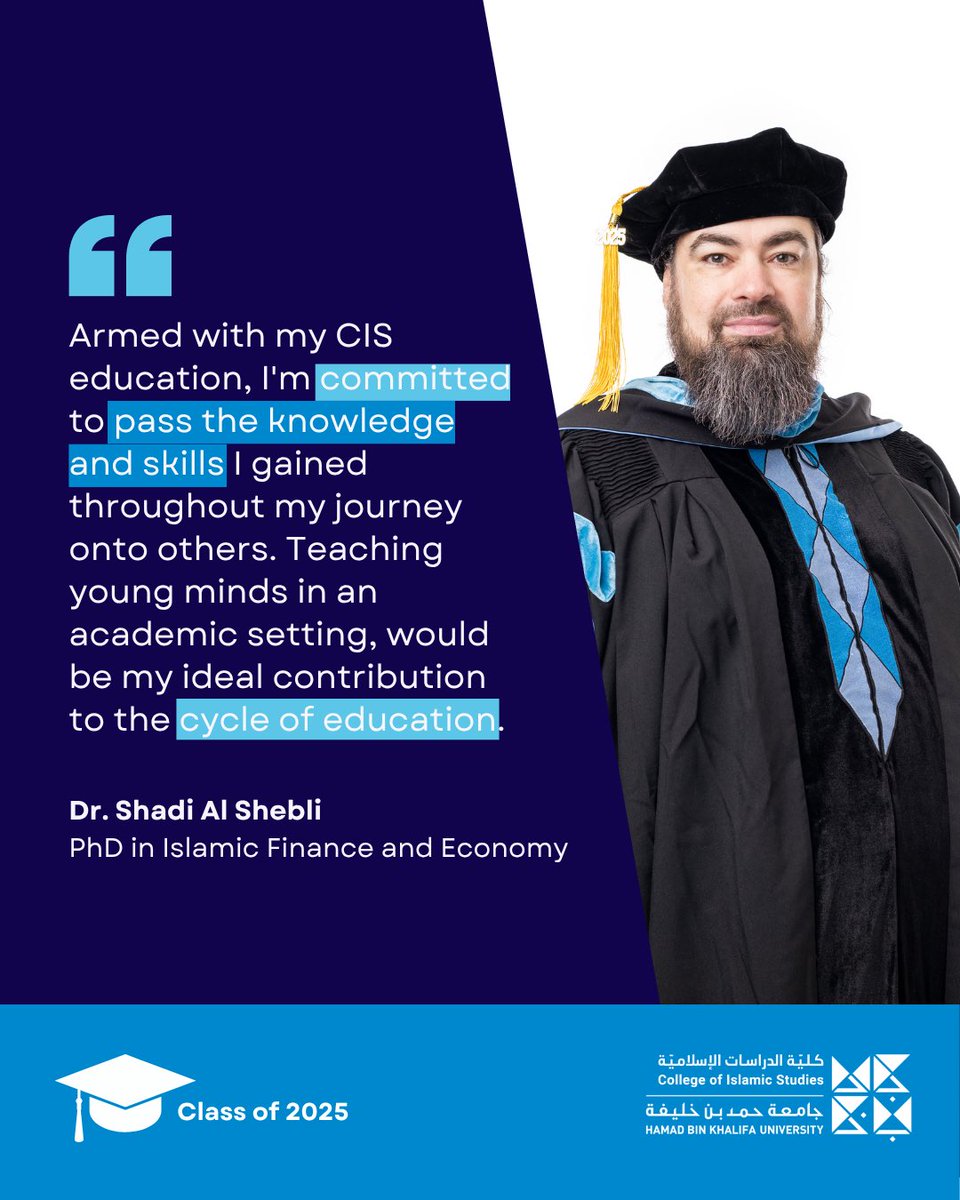 College of Islamic Studies (CIS) at HBKU (@hbku_cis) on Twitter photo Dr. Shadi Al Shebli
PhD in Islamic Finance and Economy
#Classof2025 #HBKU_CIS
<a href="/HBKU/">جامعة حمد بن خليفة</a>
<a href="/qf_alumni/">QF Alumni Program</a>
<a href="/Students_Qatar/">Campus & Student Life in Qatar</a> Dr. Shadi Al Shebli
PhD in Islamic Finance and Economy
#Classof2025 #HBKU_CIS
<a href="/HBKU/">جامعة حمد بن خليفة</a>
<a href="/qf_alumni/">QF Alumni Program</a>
<a href="/Students_Qatar/">Campus & Student Life in Qatar</a>