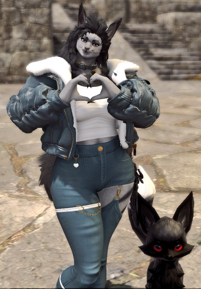 She's so pretty, she baby girl 🦊✨ 
.. 
.. 
.. 
I am obsessed 😭 :3
#ffxivgposers #FFXIV
#foxgirl #pose #furryfox #Furry