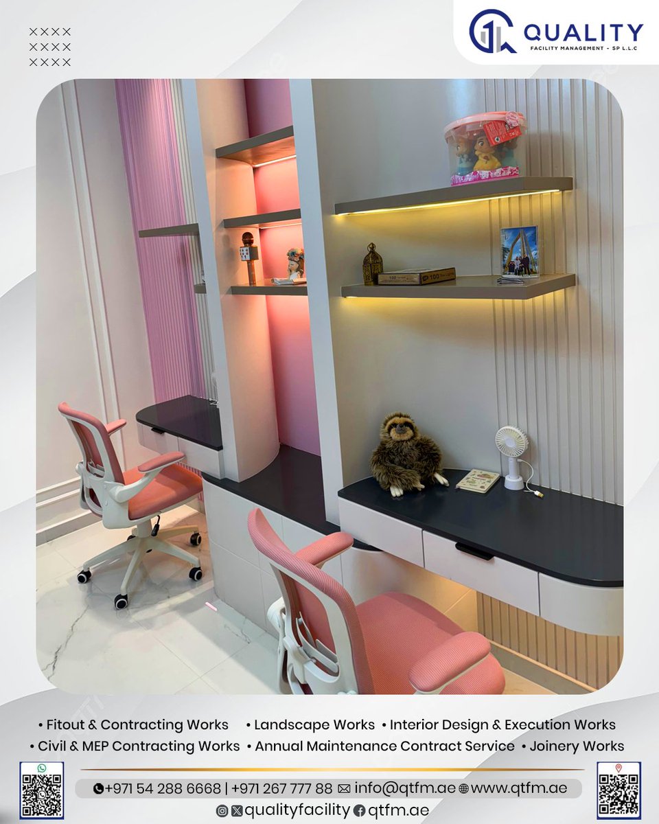quality_facilit's tweet image. Proudly Showcasing Our Latest Complet Renovating Project! 
Ready to upgrade your space? Contact us! 📞
 For More details: 
☎️ +971 26777788  +971 542886668
🌐 qtfm.ae
 ✉️ info@qtfm.ae

#QTFM #QualityFacilityManagement #DesigningSpaces #InteriorDesign