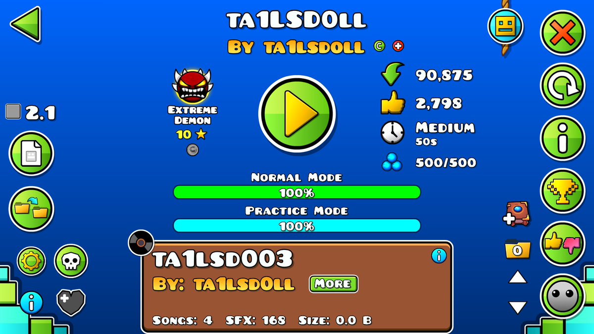 TA1LSD0LL 100% FLUKE FROM 66% I GOT LUCKY YAYYYYYY best level in the game btw 😍😍