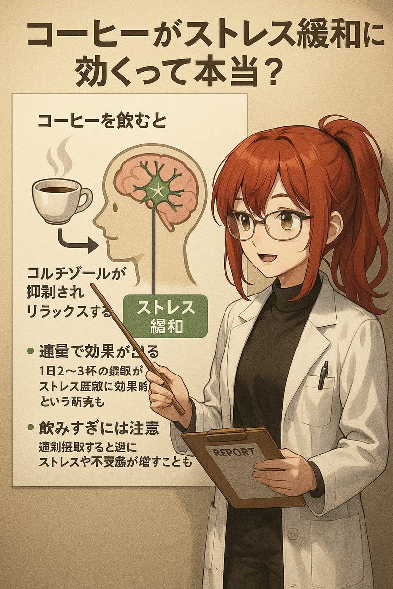 JetBlackMocha's tweet photo. コーヒーが“抗ストレス緩和”に効くって本当？

コーヒーに含まれる成分が、ストレスホルモン“コルチゾール”を抑える作用も⁉
適量なら緊張緩和に役立つという研究もあります。
深呼吸しながら一杯、どうぞ☕

#コーヒーと健康   #ストレス対策 https://t.co/C9RuufNFr8