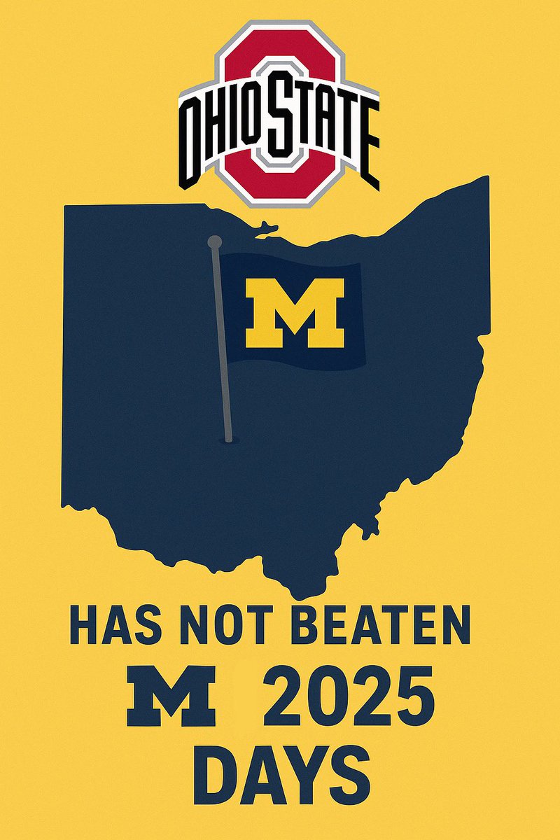 Today is the Golden Day. 

It’s 2025 and it’s been 2025 days since OSU has beaten Michigan 

#GoBlue