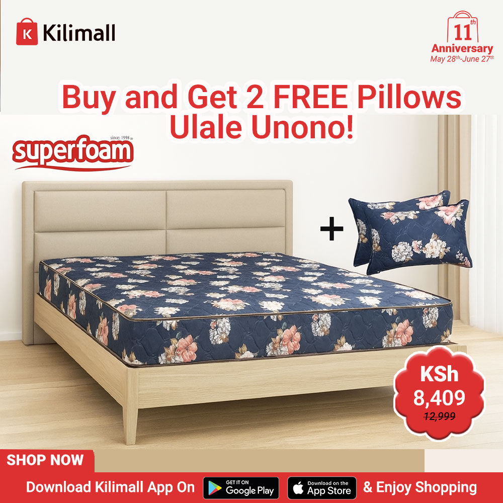 Kujia FREE Pillows na hii>> k.kili.co/1tkdu quality Superfoam 5 by 6 8inch mattress na 8,409 bob ulale kama mtoto! Download the Kilimall app, use the code 18363900 to search for it and order today🥳
#Kilimall #Superfoam #offer #Kilimall11thAnniversary