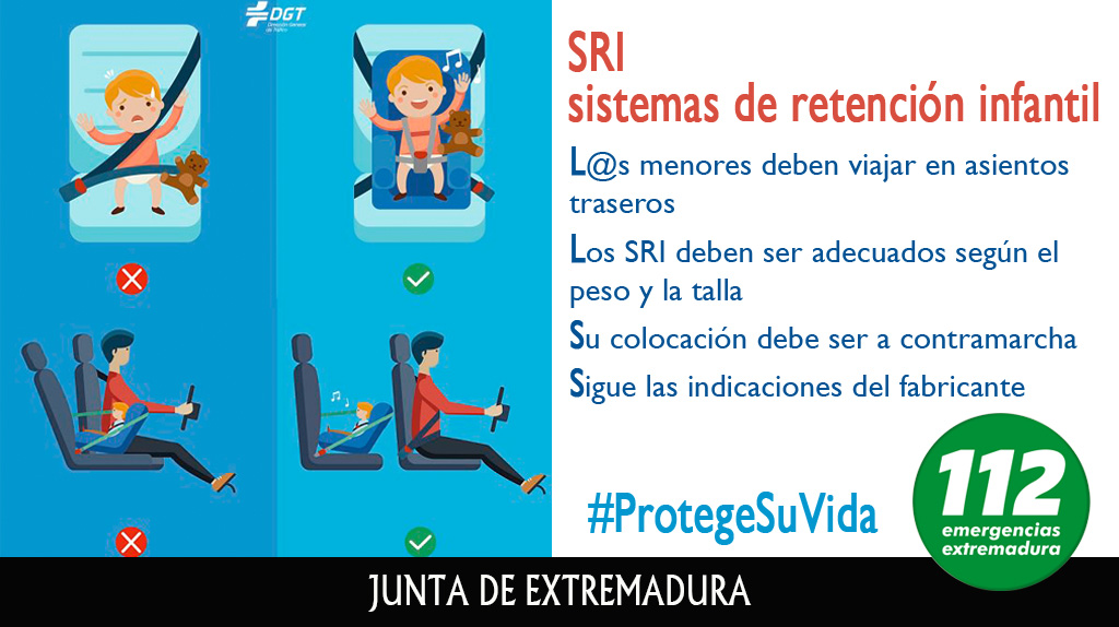 JuntaEx112's tweet photo. Sistemas de retención infantil #Consejos112 #SeguridadVial #ProtegeSuVida https://t.co/H2NAEbrY1r