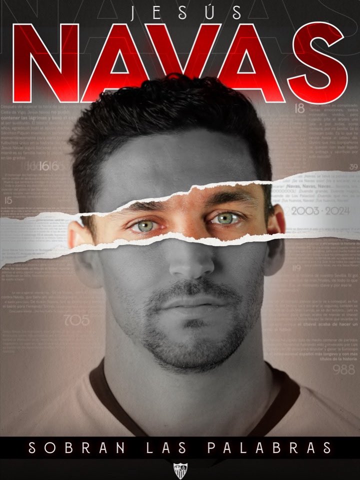 Este miércoles se estrena el primer capítulo del documental ‘Jesús Navas, sobran las palabras’ 😍

🗓️ 18 de junio
📺 Sevilla FC +