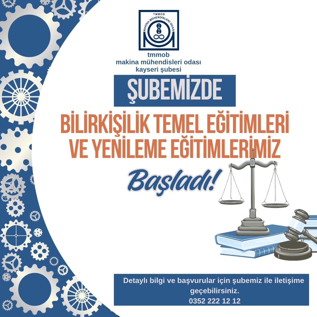 ŞUBEMİZDE BİLİRKİŞİLİK TEMEL EĞİTİMLERİ VE YENİLEME EĞİTİMLERİMİZ BAŞLADI!
Şubemizde Bilirkişilik Temel Eğitimleri ve Yenileme Eğitimleri başladı.
Detaylı bilgi ve başvurular için şubemiz iletişime geçmeniz rica olunur.
0352 222 12 12
