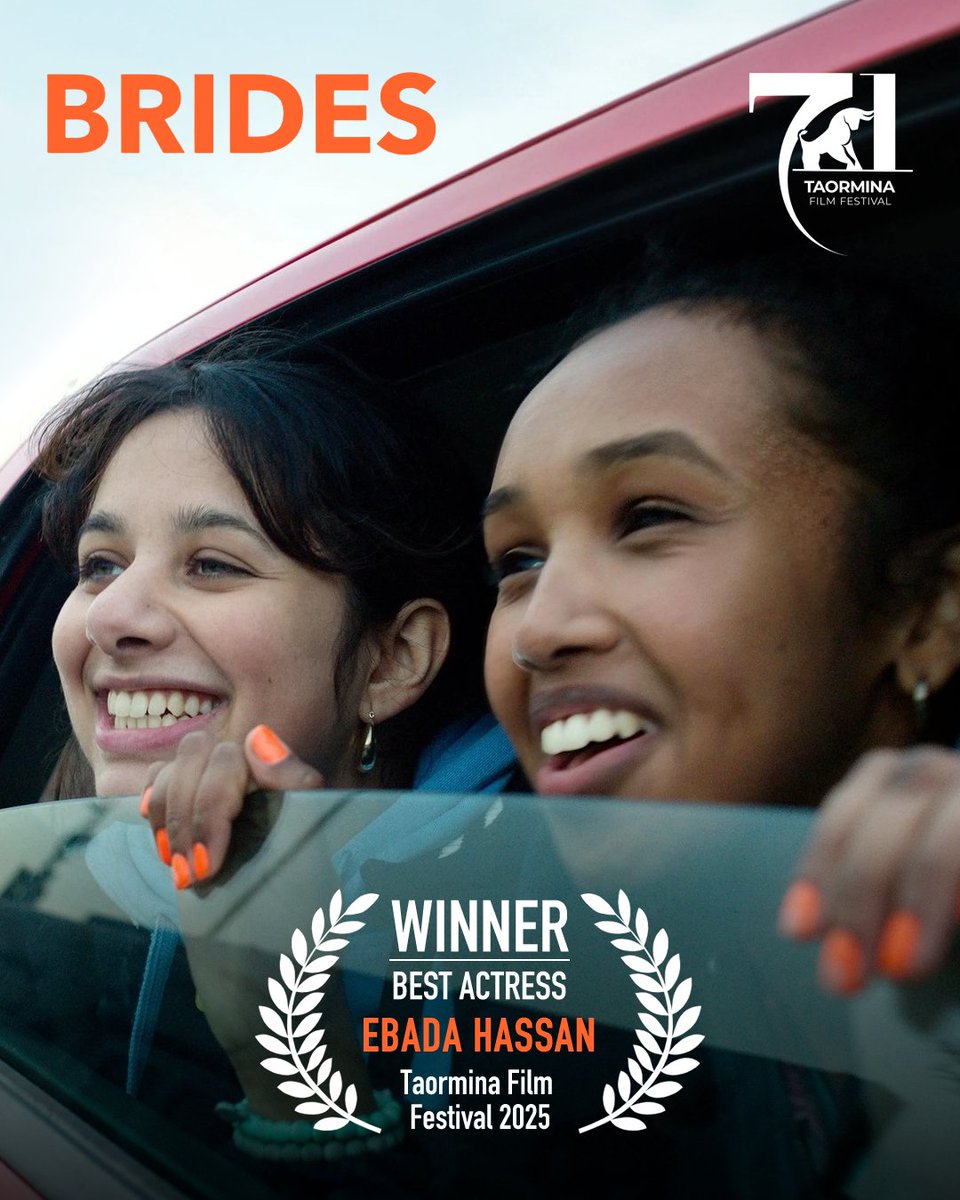 🏆 Ebada Hassan has won the Best Actress award at the 71st Taormina Film Festival for her role as Doe in Nadia Fall's feature debut BRIDES.

Winners were selected by an international jury led by Oscar-winner Da’Vine Joy Randolph. #BridesFilm