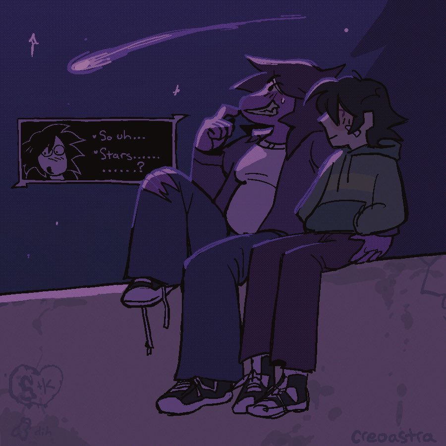 CreoAstra's tweet photo. Summer night shooting stars
#DELTARUNE #DeltaruneFanart #krusie https://t.co/vj8yjlaNyx
