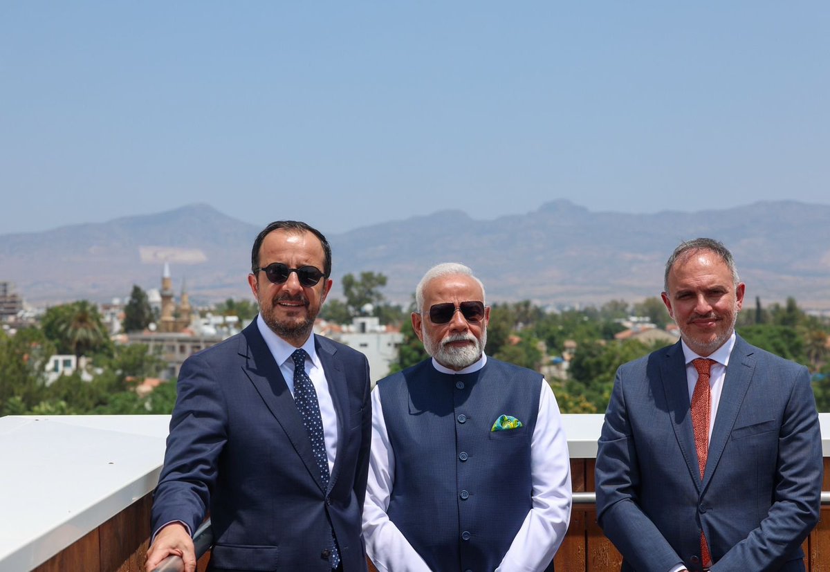 Narendra Modi (@narendramodi) on Twitter photo Gratitude to President Christodoulides for showing me parts of the very historic city of Nicosia. We look forward to closer people-to-people linkages with Cyprus!
<a href="/Christodulides/">NikosChristodoulides</a> Gratitude to President Christodoulides for showing me parts of the very historic city of Nicosia. We look forward to closer people-to-people linkages with Cyprus!
<a href="/Christodulides/">NikosChristodoulides</a>