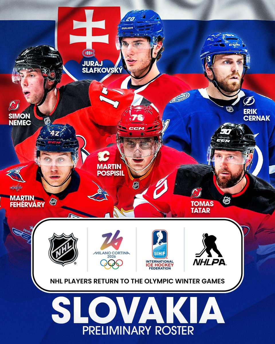 Slovakia has selected its preliminary six players for the #MilanoCortina #Olympics!
