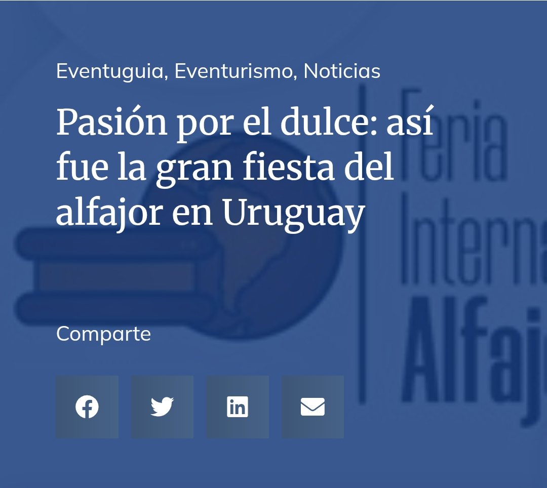 Eventurismo's tweet photo. Pasión por el dulce: así fue la gran fiesta del alfajor en Uruguay
https://t.co/ZVoWoWqNOr https://t.co/p4pRnFdHqH