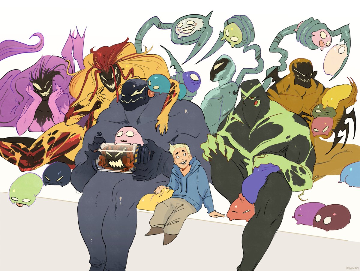 Bagandzi's tweet photo. The whole Venom family in the symbean island AU💖C: https://t.co/oDNKhAM9bH