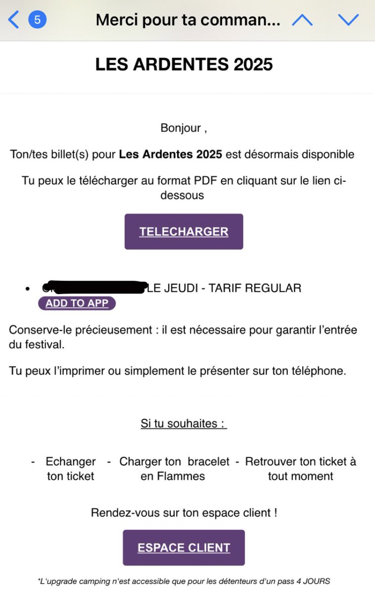 MyleneRbn's tweet photo. ‼️à vendre : 1 place pour @LESARDENTES le jeudi 3 juillet ‼️
Infos et prix en dm https://t.co/LWZyMHQbOj