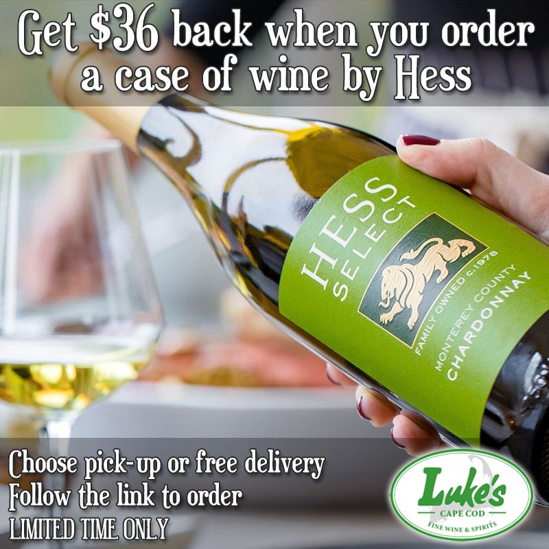 For a limited time when you order a case of Hess wines, you'll get $36 back! Choose a free delivery or pick-up at our West Yarmouth store. For more information, follow the link: buff.ly/GTAaRIh 

#gottagotolukes #CapeCod