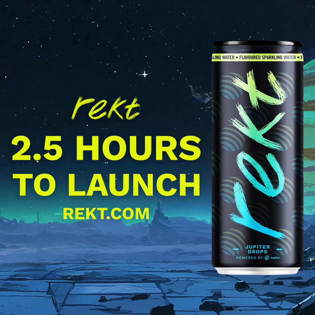 Jupiter Drops launches in 2.5 hours.

Pre-order the limited edition Rekt Drink in partnership with <a href="/JupiterExchange/">Jupiter (🐱, 🐐)</a>.

Full details 👇